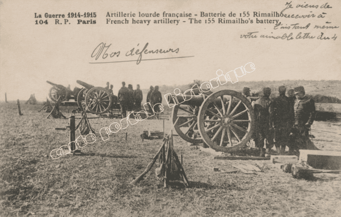 Artillerie lourde Française - Batterie de 155 Rimailho - 1915