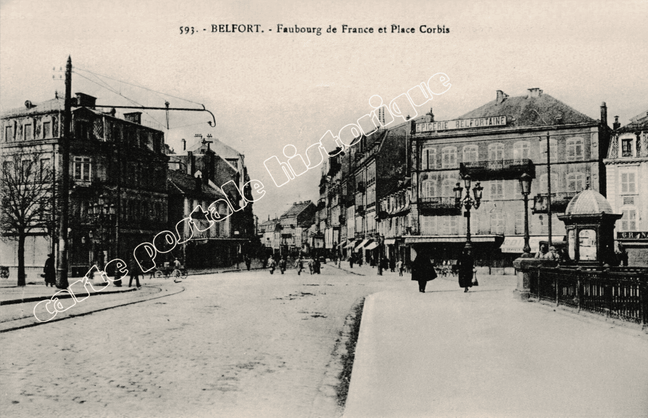 BELFORT - Faubourg de France et Place Corbis - 1919