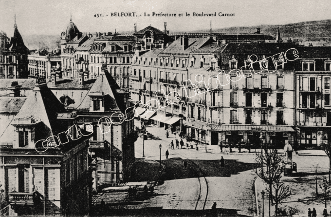 BELFORT - La Préfecture et le Boulevard Carnot - 1919