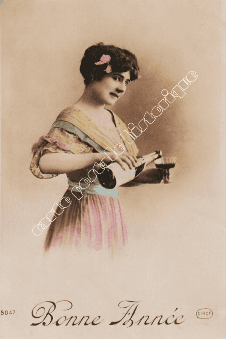 Bonne année - Femme au champagne - 1912
