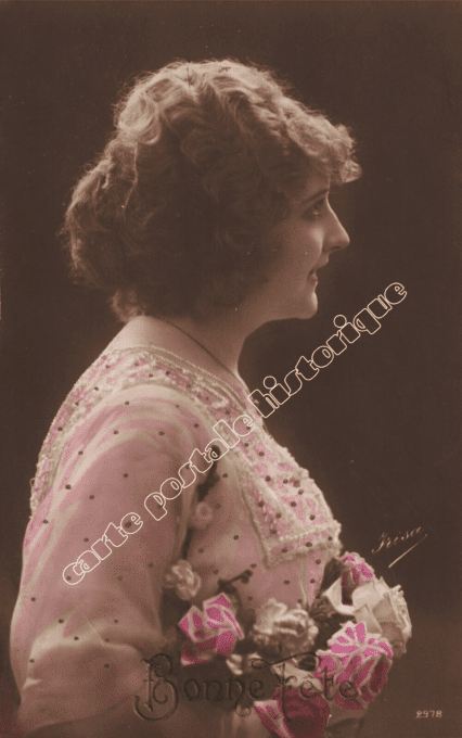 Bonne Fête - Femme au bouquet - 1916