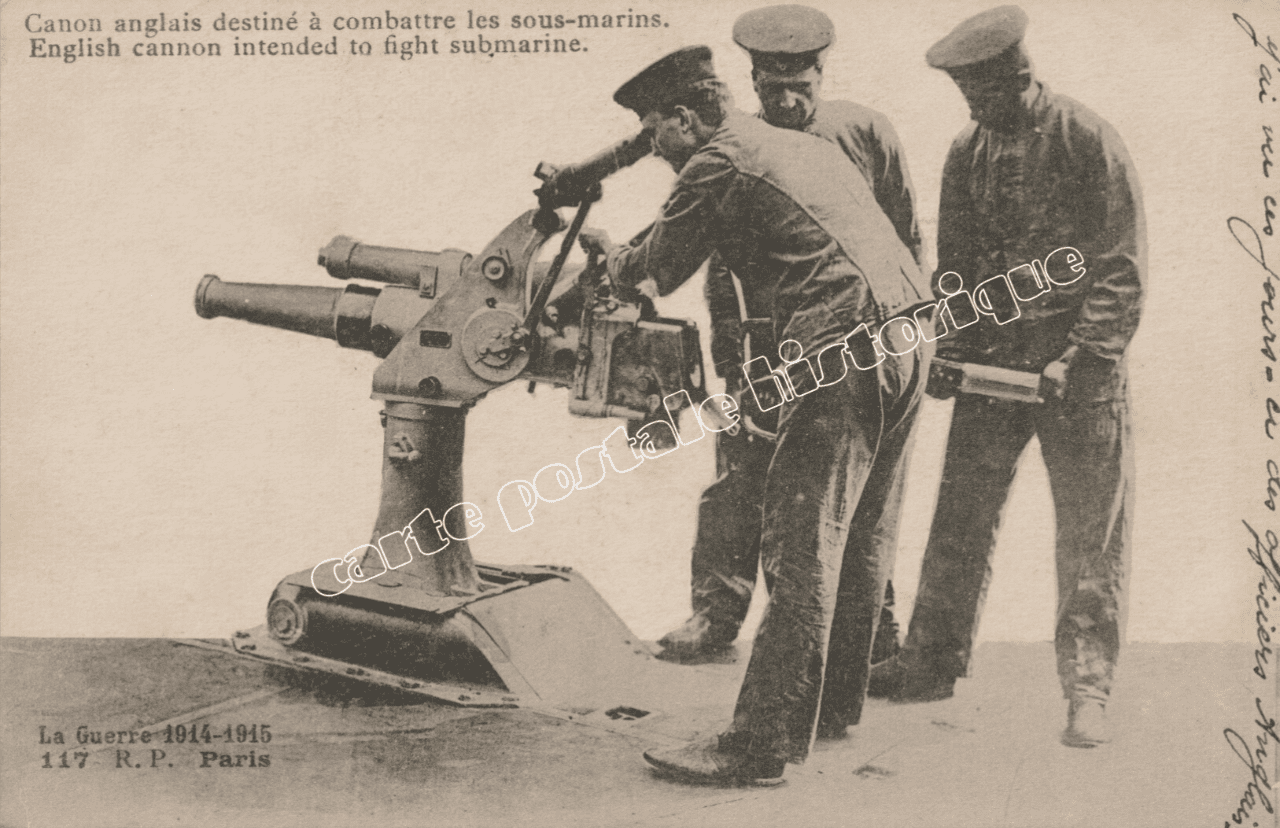 Canon Anglais destiné à combattre les Sous-Marins - 1915