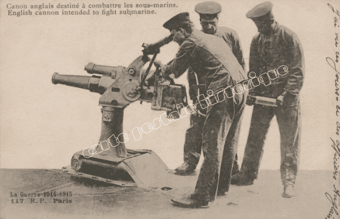 Canon Anglais destiné à combattre les Sous-Marins - 1915