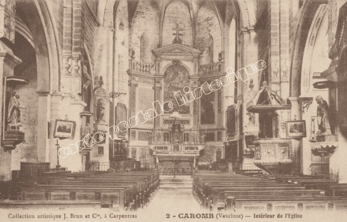 CAROMB - Intérieur de l'Eglise - 1911