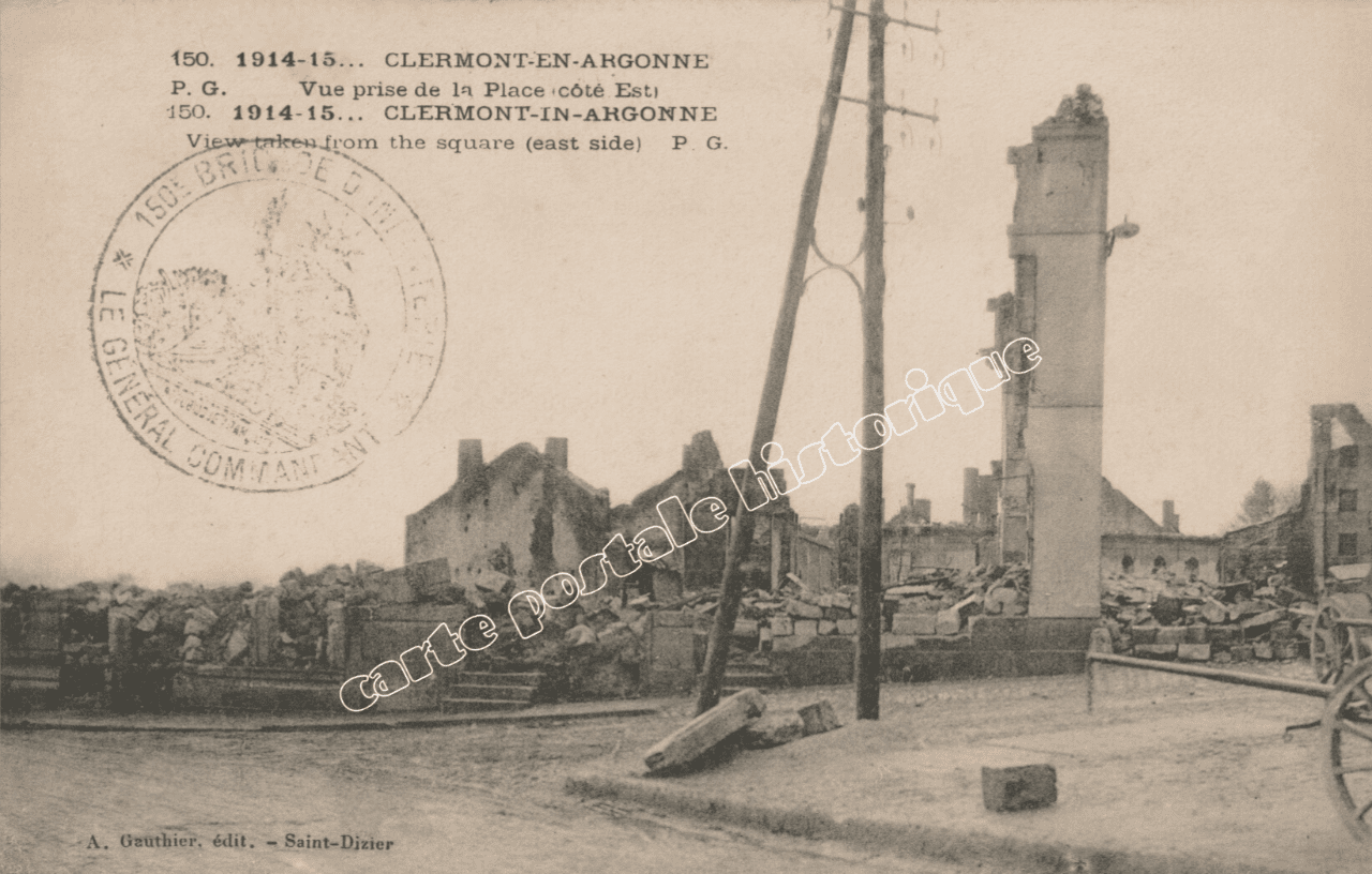 CLERMONT-EN-ARGONNE - Vue prise de la Place - 1915
