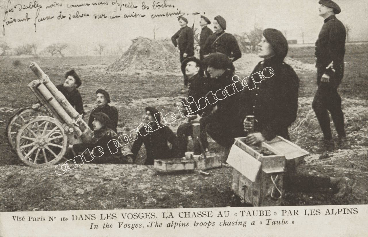 Dans les Vosges - La Chasse au Taube par les Alpins - 1915