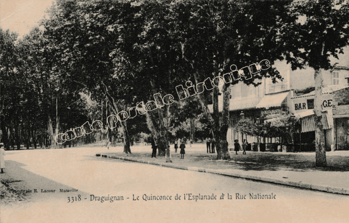 DRAGUIGNAN - Le Quinconce de l'Esplanade et la rue Nationale - 1906
