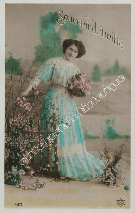 Souvenir d'Amitié - Femme en bleu - 1909