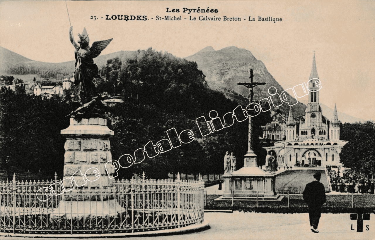 LOURDES - St Michel - Le Calvaire Breton - La Basilique - 1916