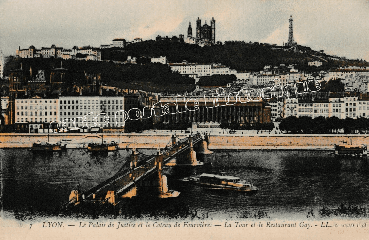 LYON - Le Palais de Justice et le coteau de Fourvière - 1906
