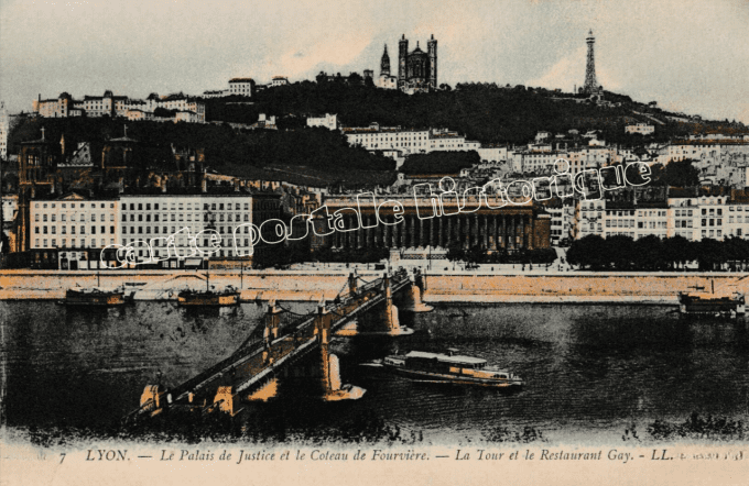 LYON - Le Palais de Justice et le coteau de Fourvière - 1906