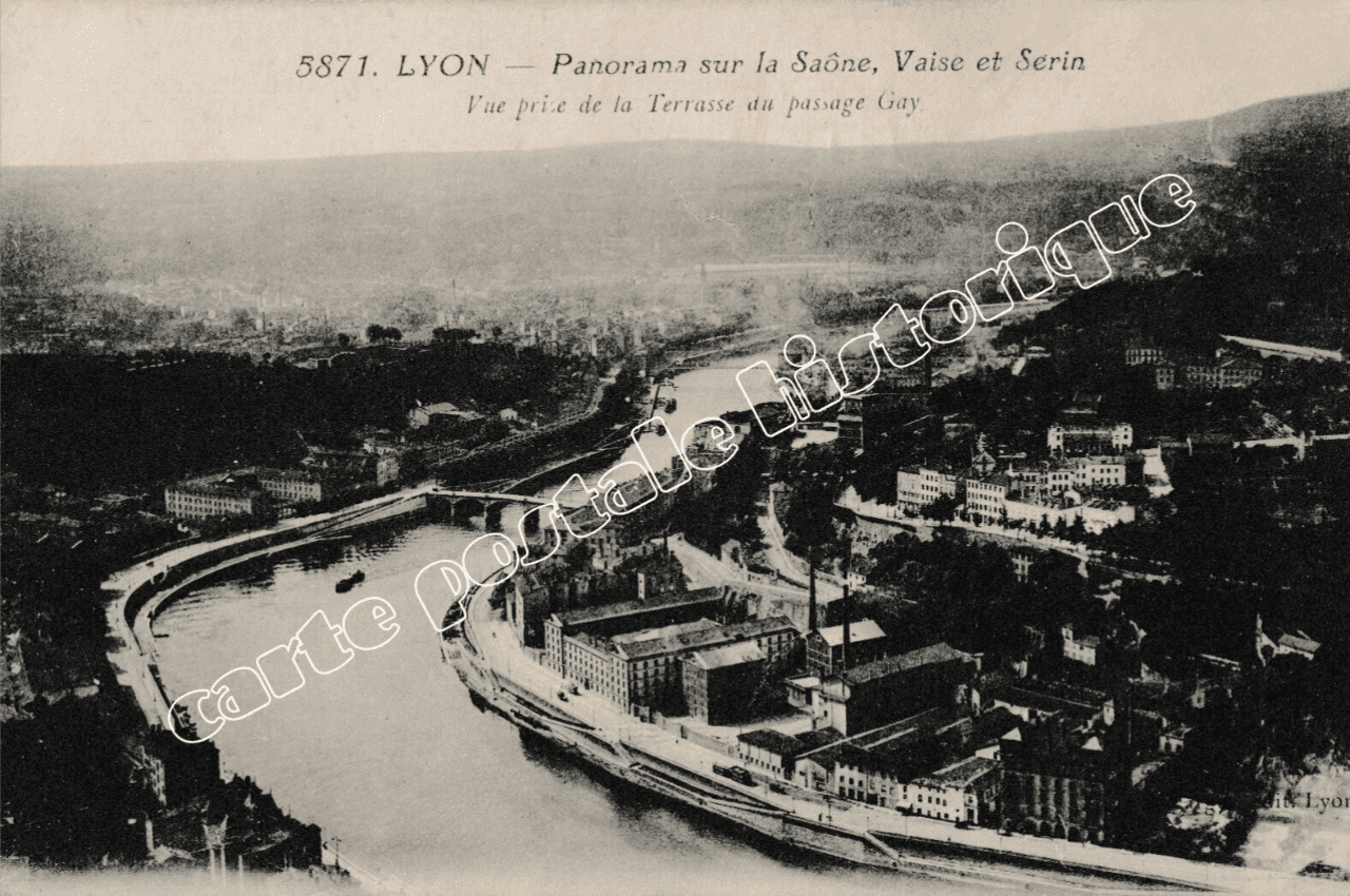 LYON - Panorama sur la Saône, Vaise et Serin - 1915
