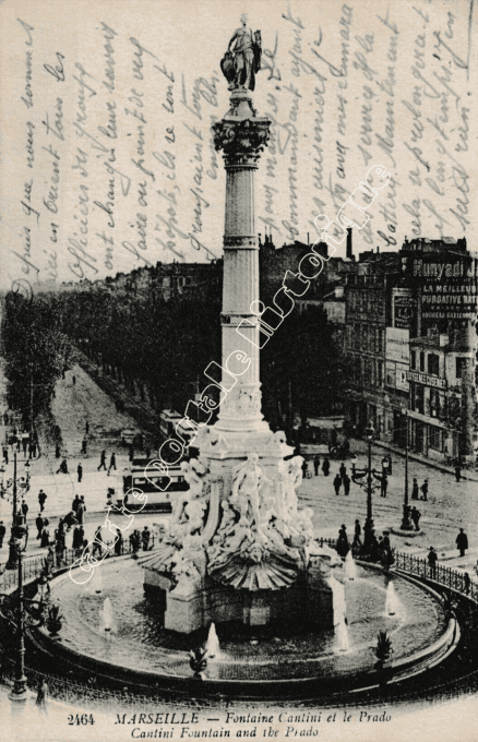 MARSEILLE - Fontaine Cantini et Le Prado - 1917