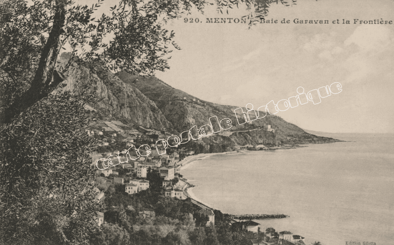 MENTON - Baie de Garavan et la Frontière - 1915