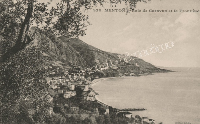 MENTON - Baie de Garavan et la Frontière - 1915