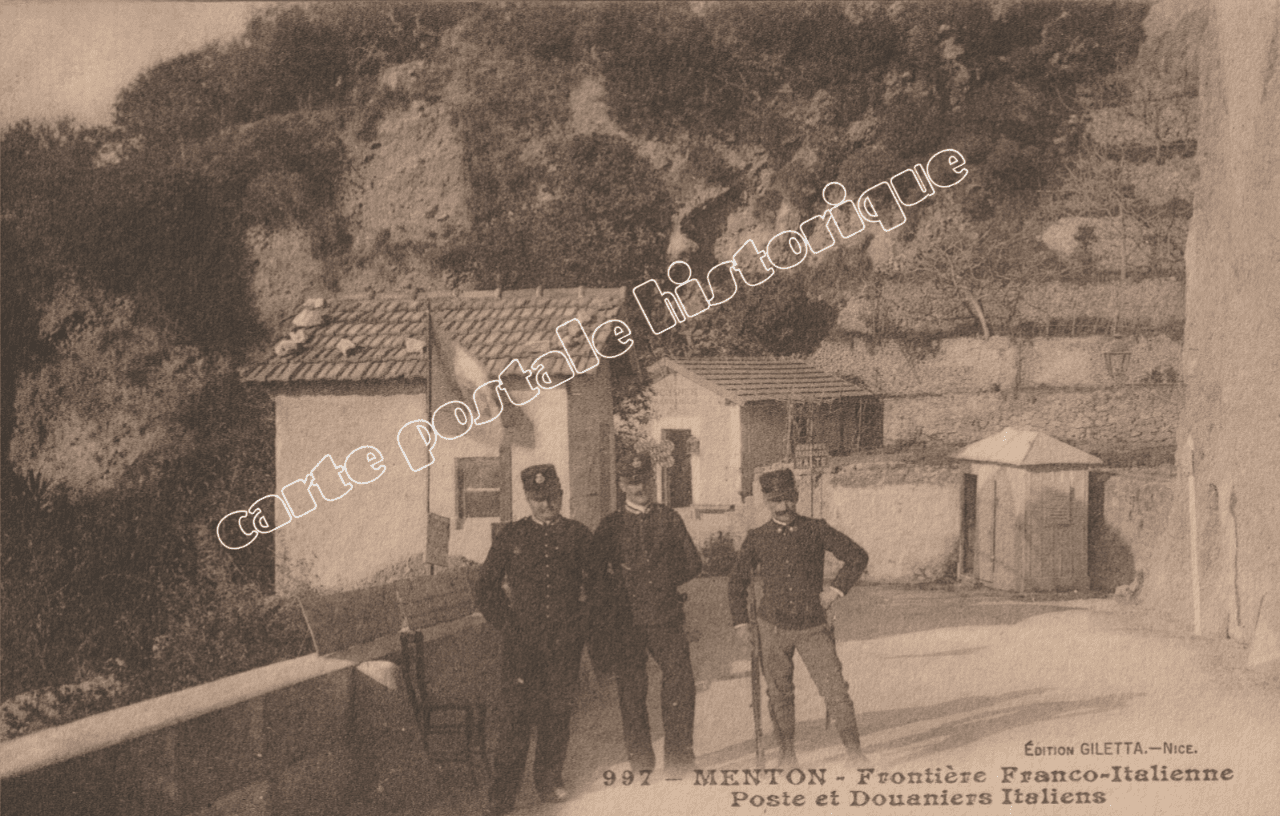 MENTON - Frontière Franco-Italienne - Poste et Douaniers Italiens - 1916