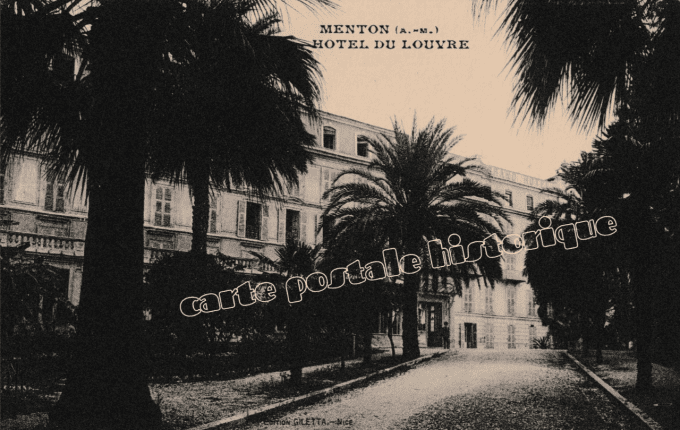 MENTON - Hôtel du Louvre - 1916