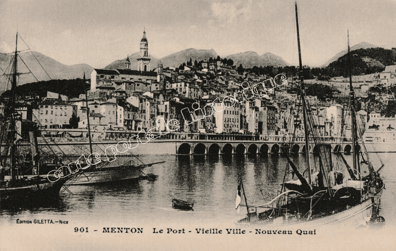 MENTON - Le Port- Vieille ville - Nouveau quai - 1916