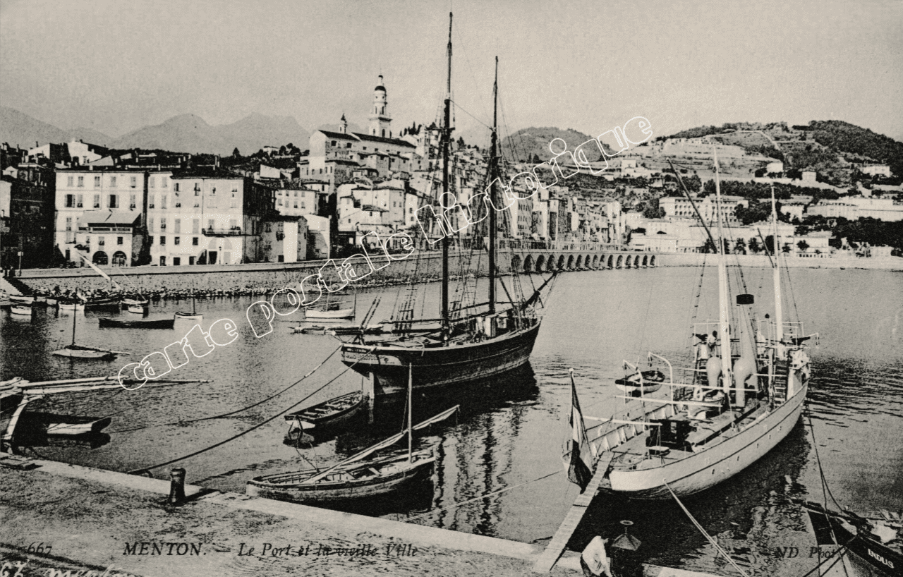 MENTON - Le port et la vieille ville - 1916