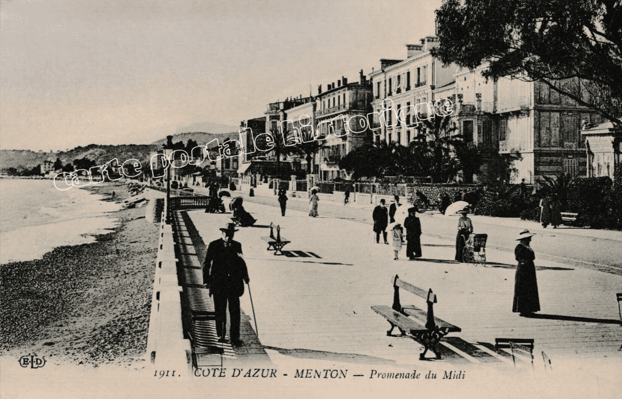 Menton - Promenade du Midi - 1915