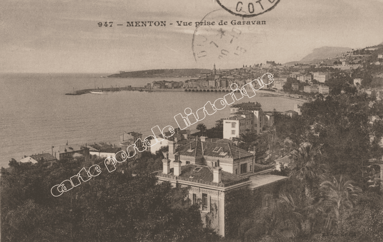 MENTON - Vue prise de Garavan - 1915