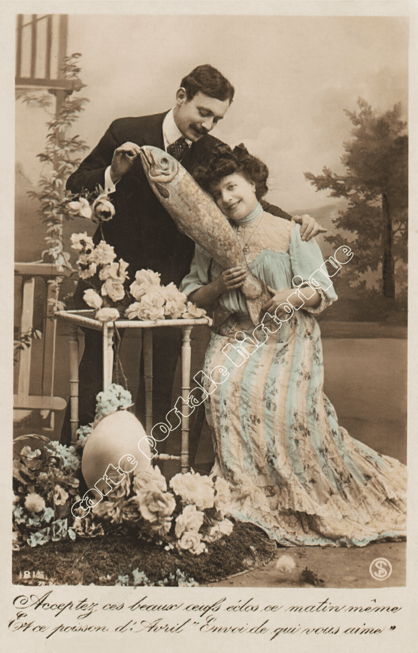 Message - Couple - Cadeau du 1er avril  - 1906