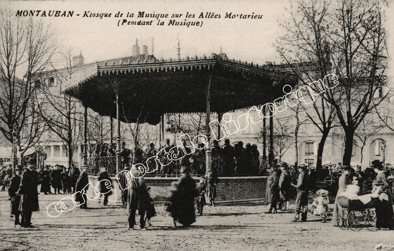 MONTAUBAN - Kiosque de la Musique sur les allées Mortarieu - 1916