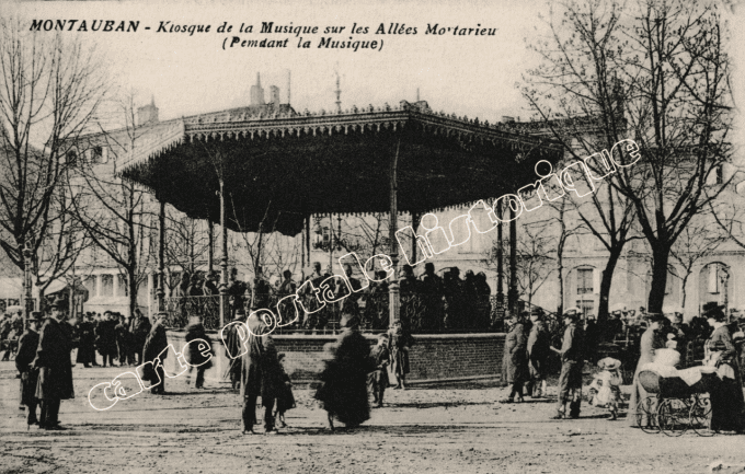 MONTAUBAN - Kiosque de la Musique sur les allées Mortarieu - 1916