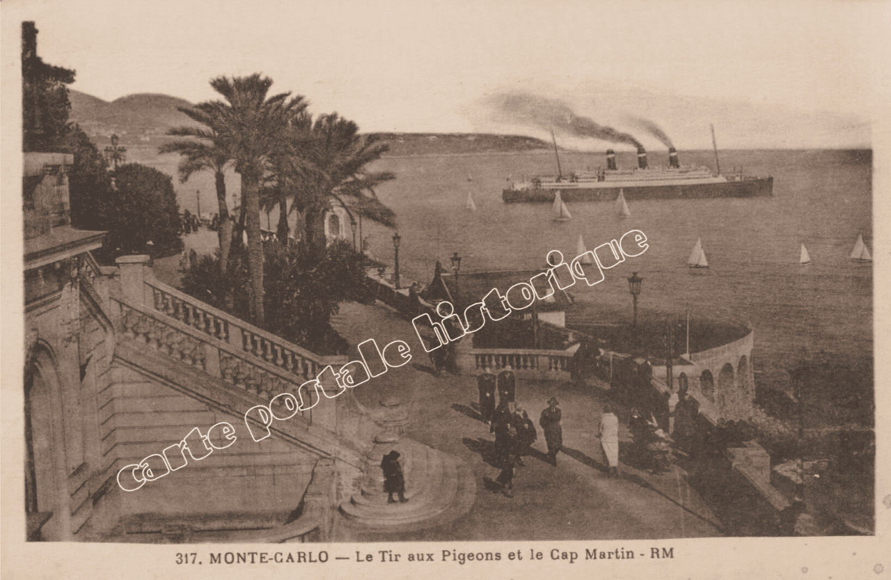 MONTE-CARLO - Le Tir aux Pigeons et le Cap Martin - 1915 - Monaco