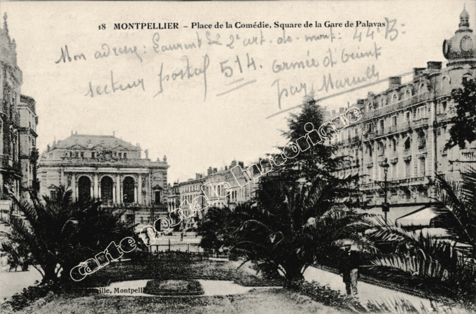 MONTPELLIER - Place de la Comédie - Square de la Gare de Palavas - 1912