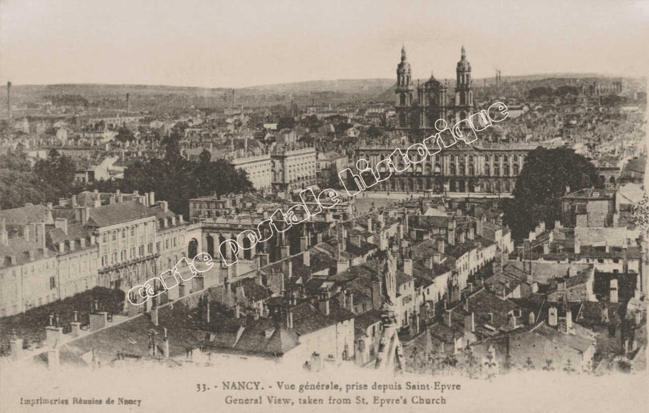 NANCY - Vue Générale prise depuis St-Epvre - 1918