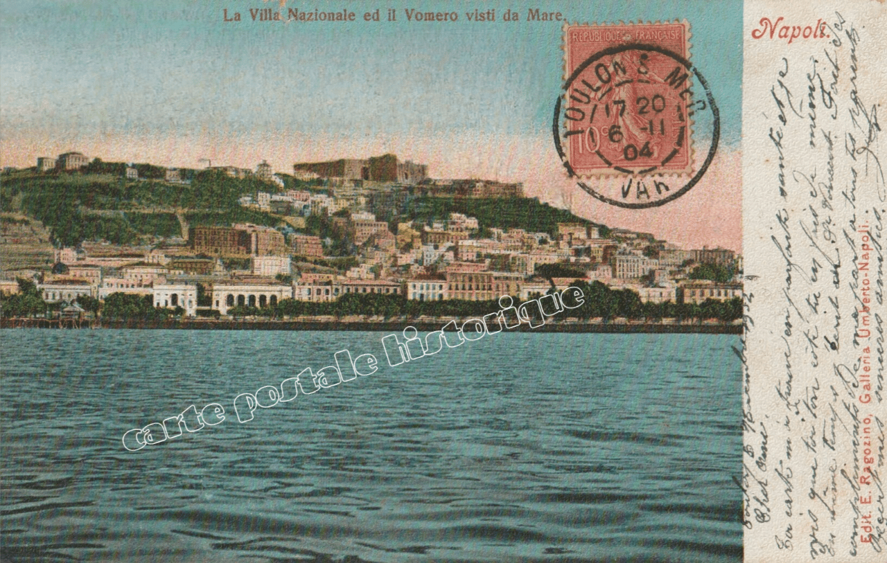 NAPLES - La villa Nazionale ed il Vomero visti da Mare - 1904 - Italie