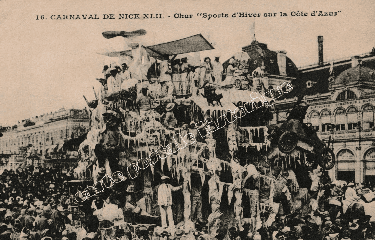 NICE - Carnaval 1913 - Char Sport d'hiver sur la Côte d'Azur - 1914