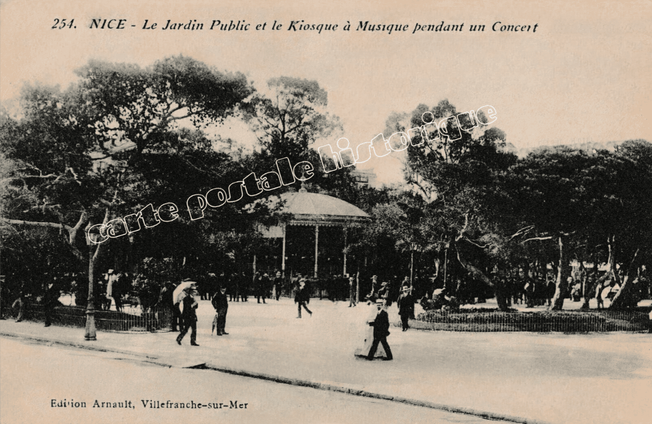 NICE - Le jardin public et le Kiosque à musique - 1912