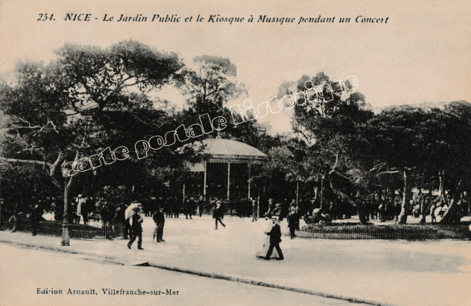 NICE - Le jardin public et le Kiosque à musique - 1912
