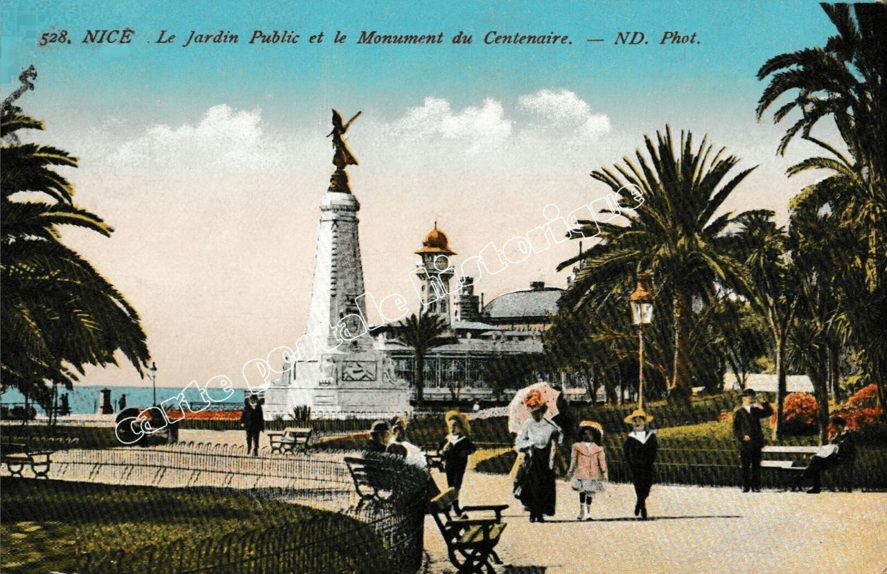 NICE - Le jardin public et le monument du Centenaire - 1912