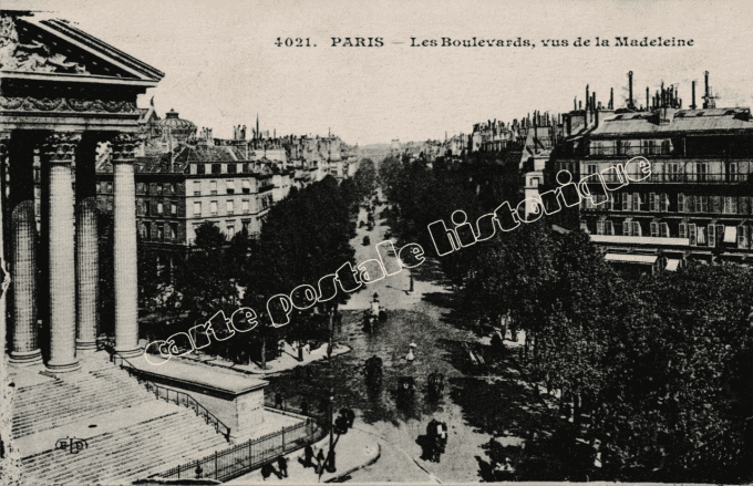 PARIS - Les Boulevards vus de la Madeleine - 1916