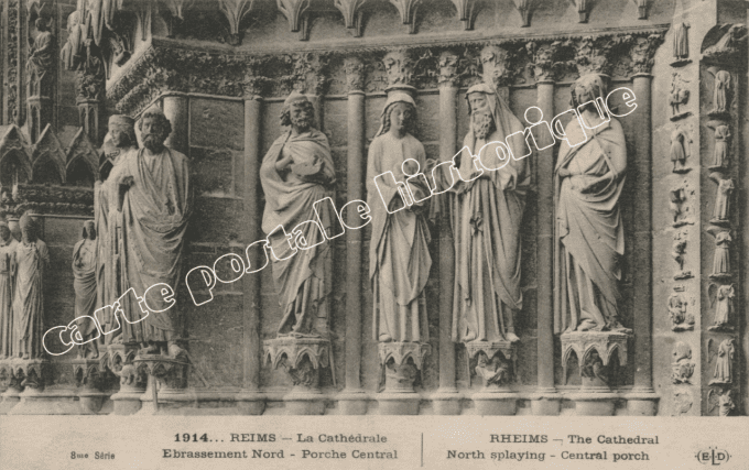 REIMS - La Cathédrale - Porche central - 1915